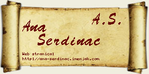 Ana Serdinac vizit kartica